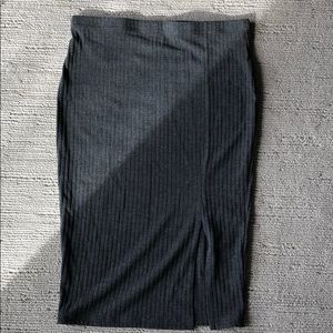 NWOT Charcoal Gray Bodycon Pencil Skirt with Slit
